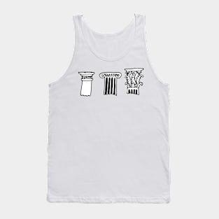 Doric, Ionic, Corinthian ancient Greece and Rome columns Tank Top